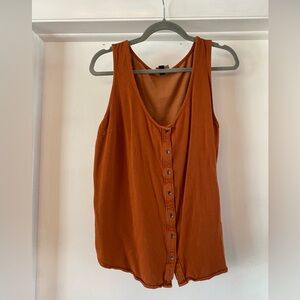 Women's Orange Button-Down Tank Top